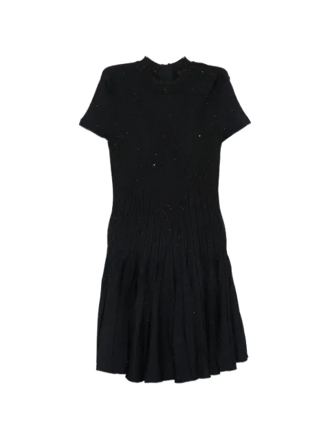 Balmain sequin-embellished ribbed-knit mini dress
