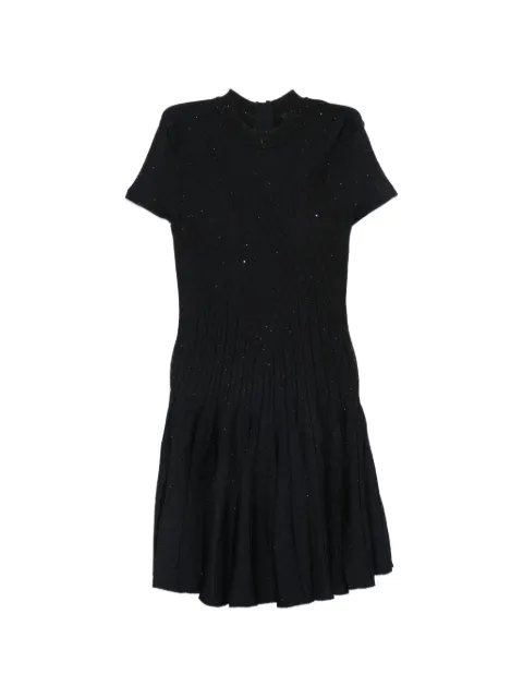 Balmain sequin-embellished ribbed-knit mini dress