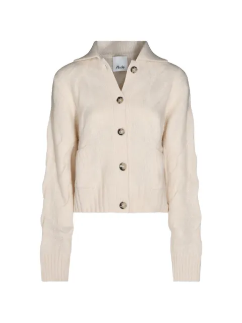 Allude cable-knit button-up cardigan