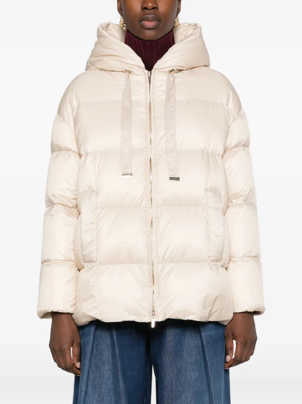 'S Max Mara quilted hooded jacket Beige