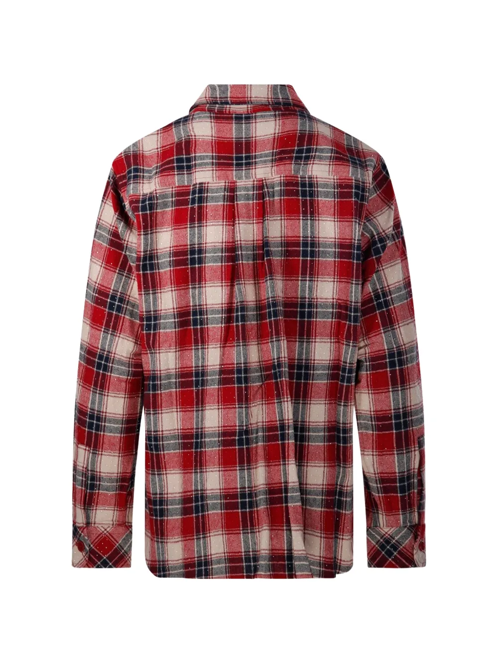 P.A.R.O.S.H. Geruite blouse verfraaid met kristallen Rood