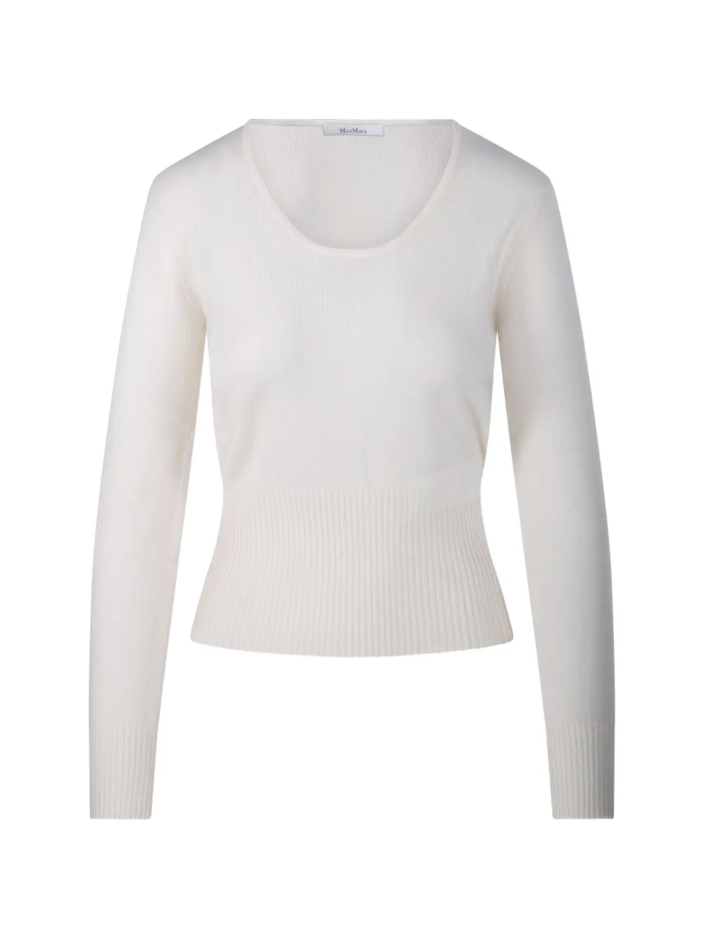 Max Mara ribbed-knit scoop-neck sweater - Nude