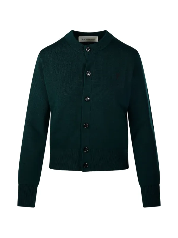 Ami Paris Ami De Coeur Button-up Cardigan in Green