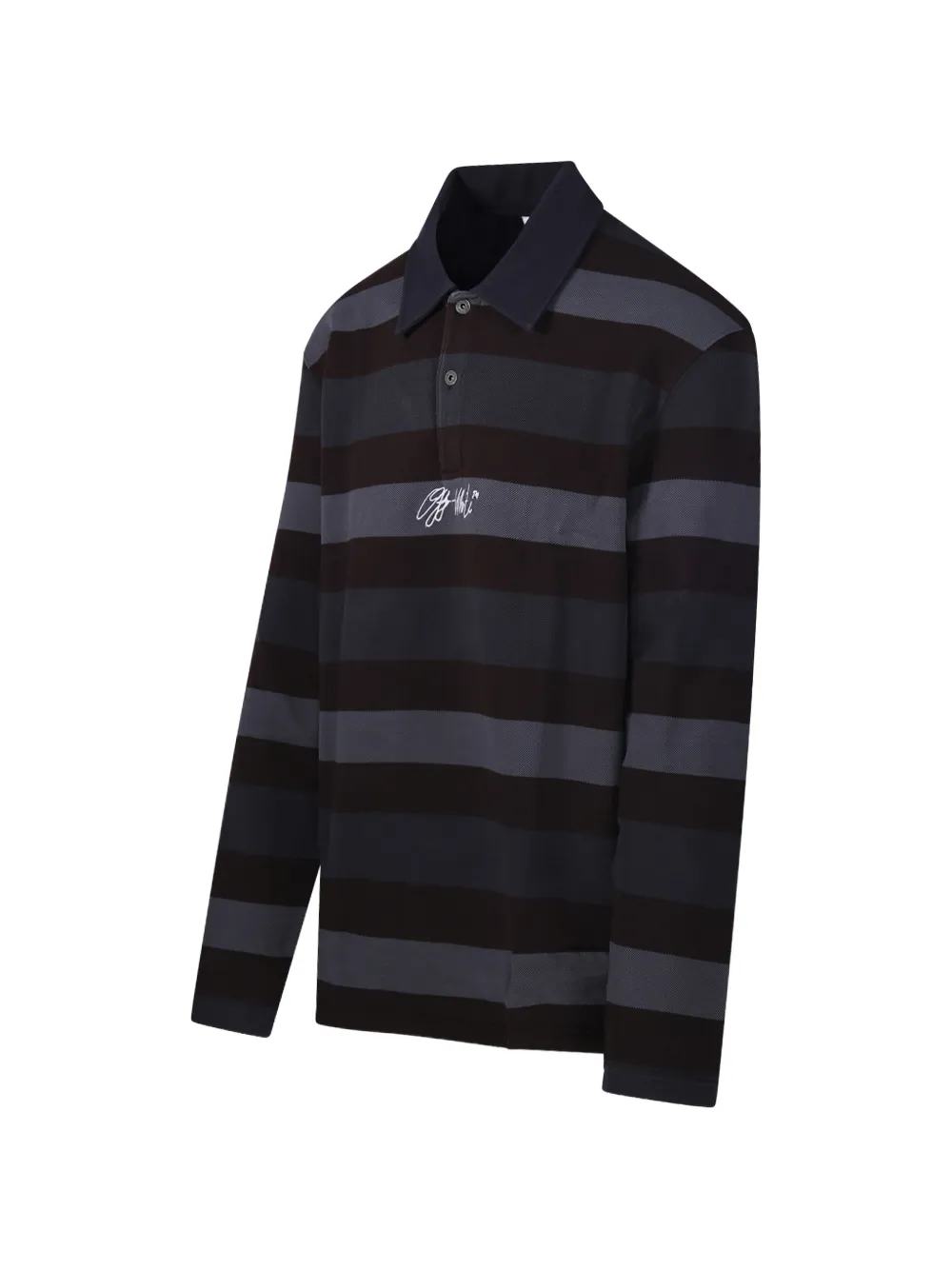 Off-White Gestreepte trui met geborduurd logo Zwart