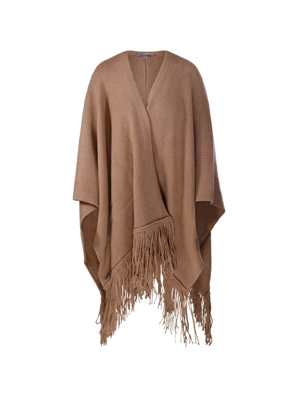 Max Mara Mantella con frange - Marrone