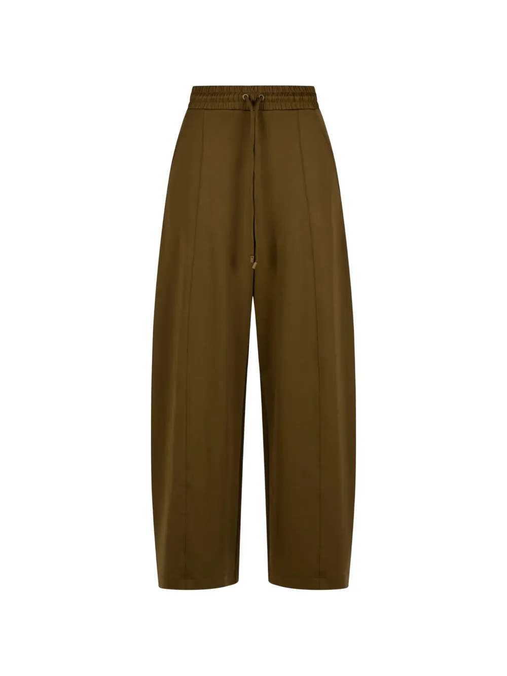 Max Mara logo-embroidered drawstring trousers - Braun