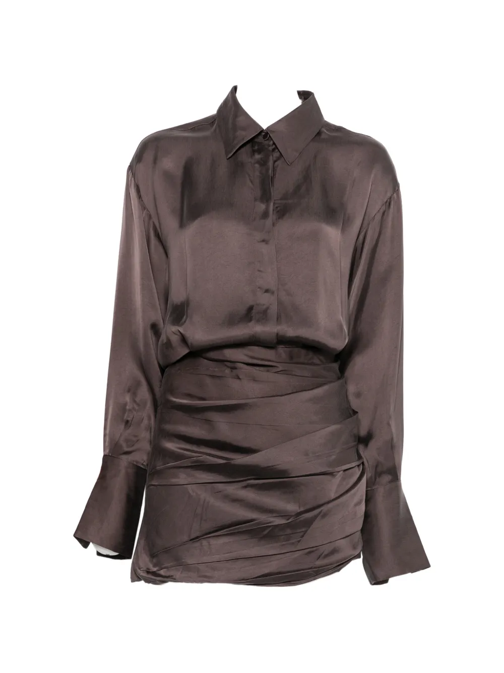 THE ANDAMANE Andrea ruched mini dress - Braun