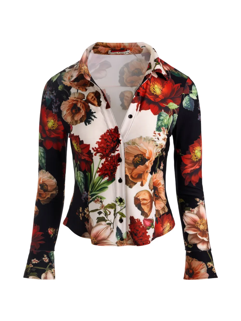 alice + olivia Freya Hemd mit Blumenprint - Schwarz