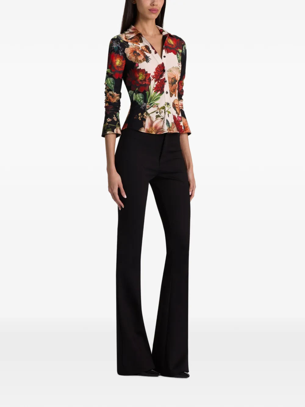 alice + olivia Freya blouse met bloemenprint Zwart