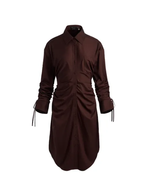 alice + olivia vestido camisero midi Denise fruncido