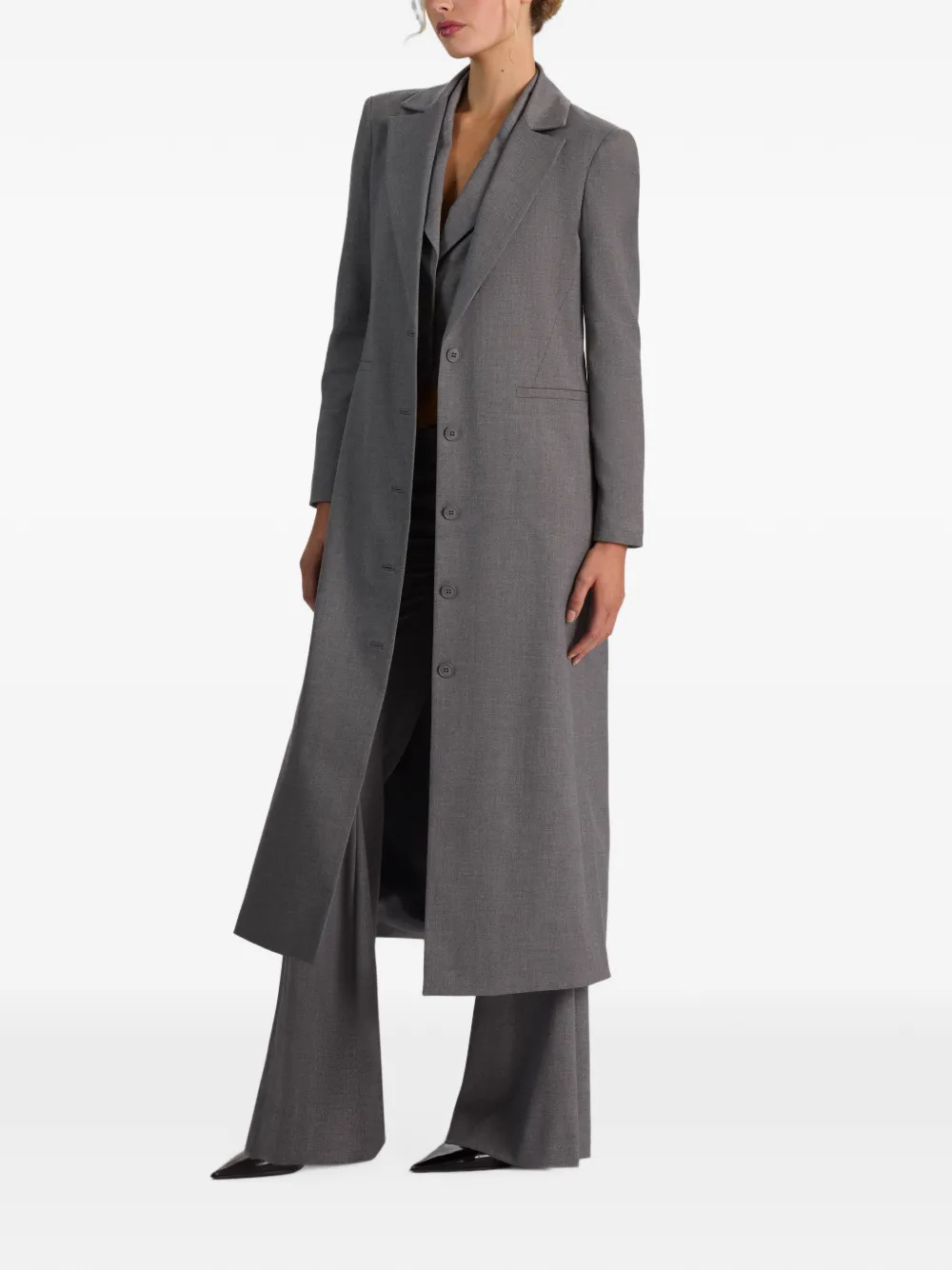 Alice And Olivia Irvin Button-front Blazer In Grey