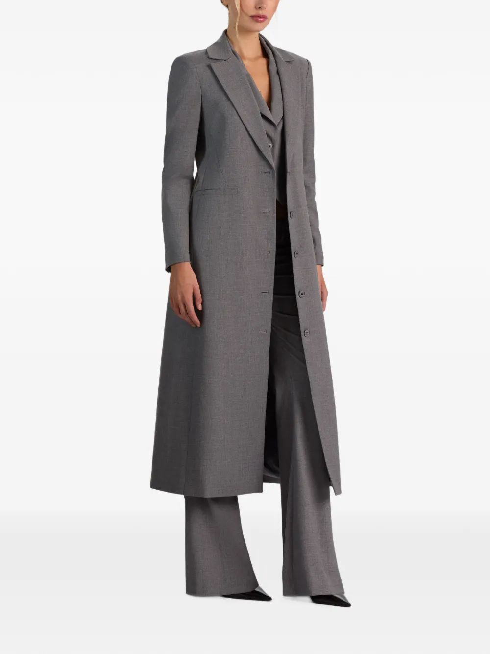 Alice And Olivia Irvin Button-front Blazer In Grey
