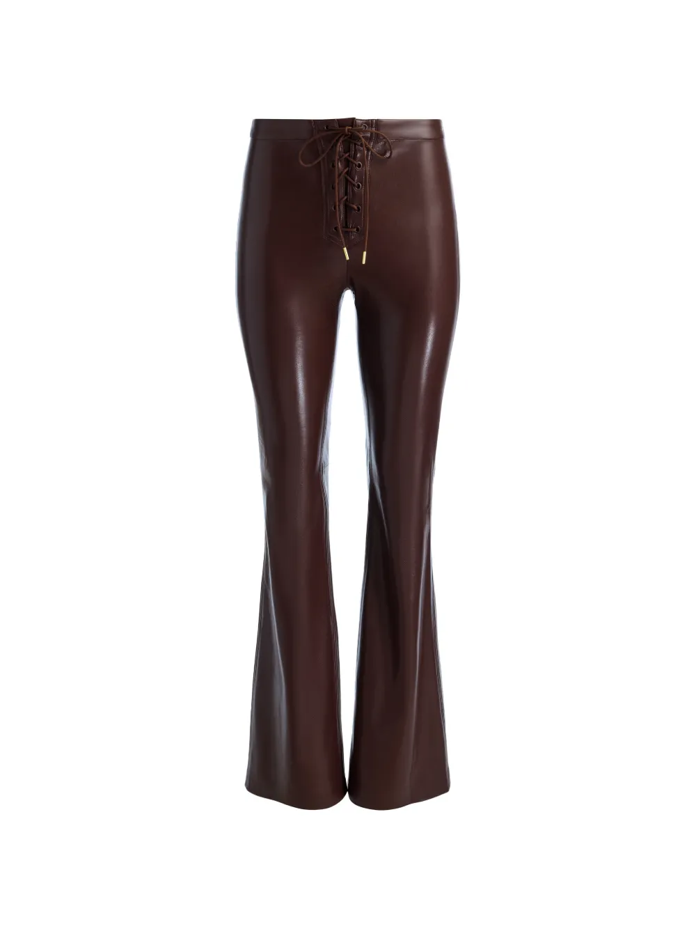 Alice And Olivia Ravyn Lace-up Bootcut Trousers In Brown