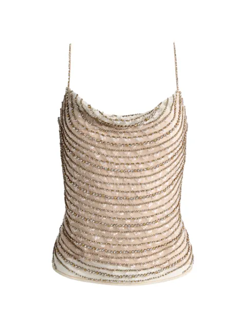 alice + olivia Harmon draped crystal tank top