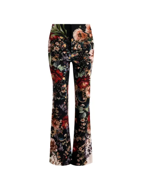 alice + olivia Andrew floral-print bootcut trousers