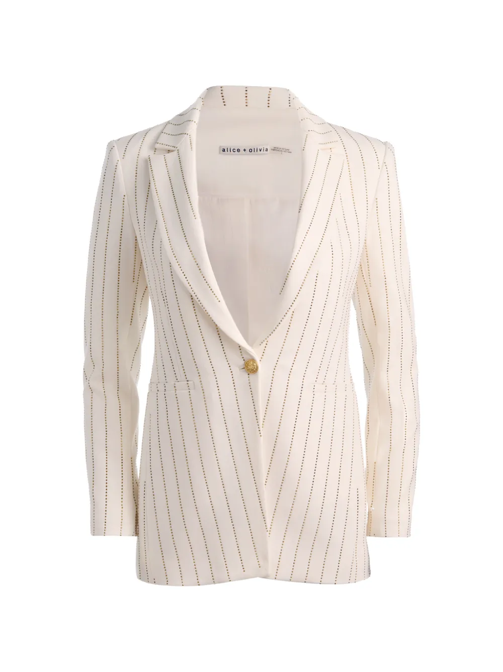 Alice And Olivia Breann Embellished Cutaway Blazer In Neutrals