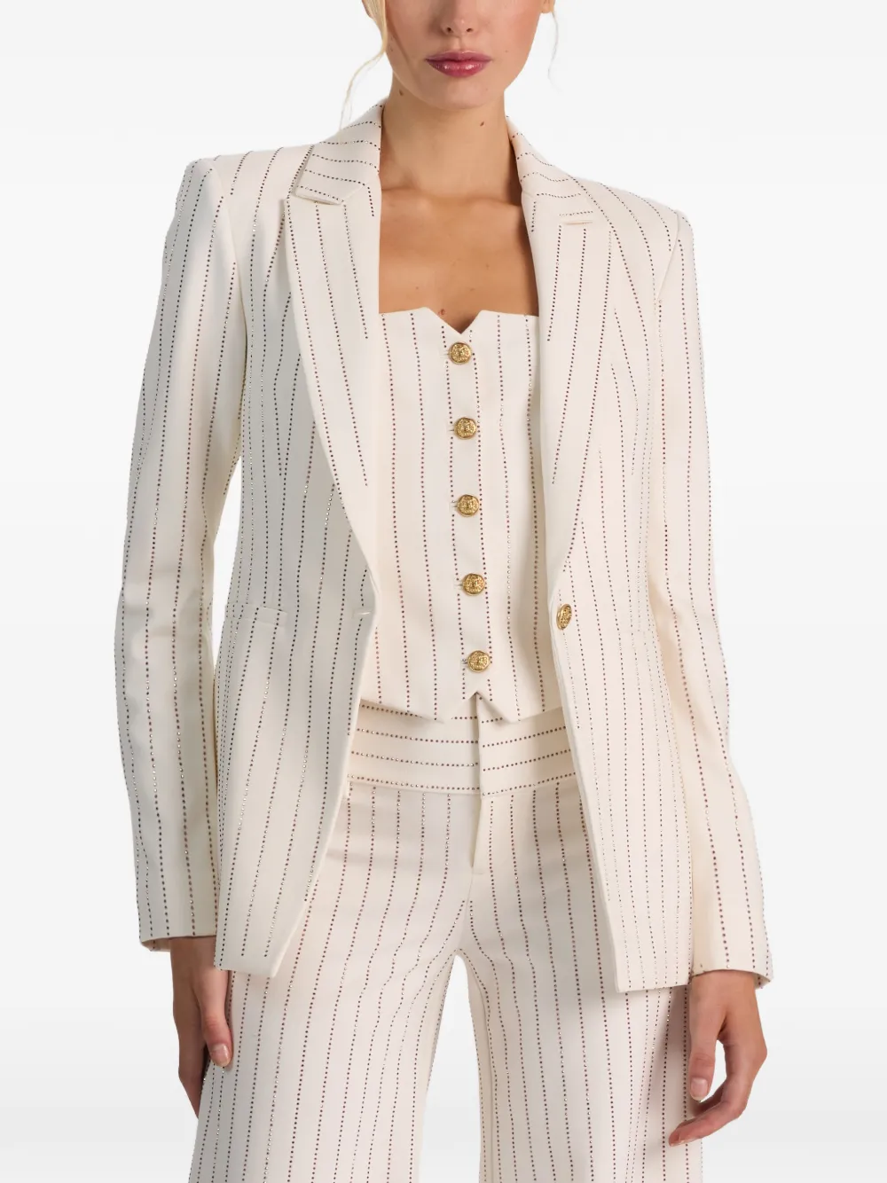 alice + olivia Breann verfraaide blazer Beige