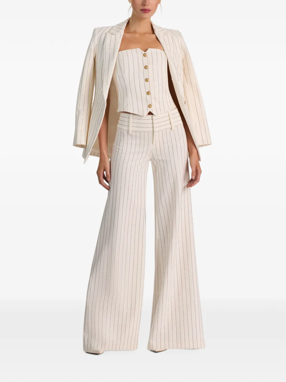 alice + olivia Breann verfraaide blazer Beige