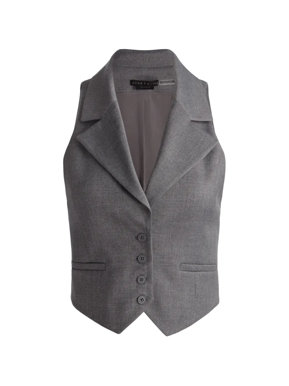 alice + olivia Top Erica con revers classici - Grigio