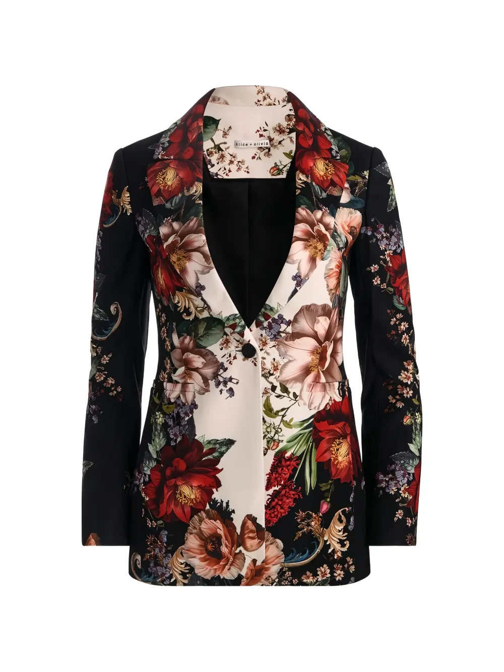 alice + olivia Breann floral-print blazer - Schwarz