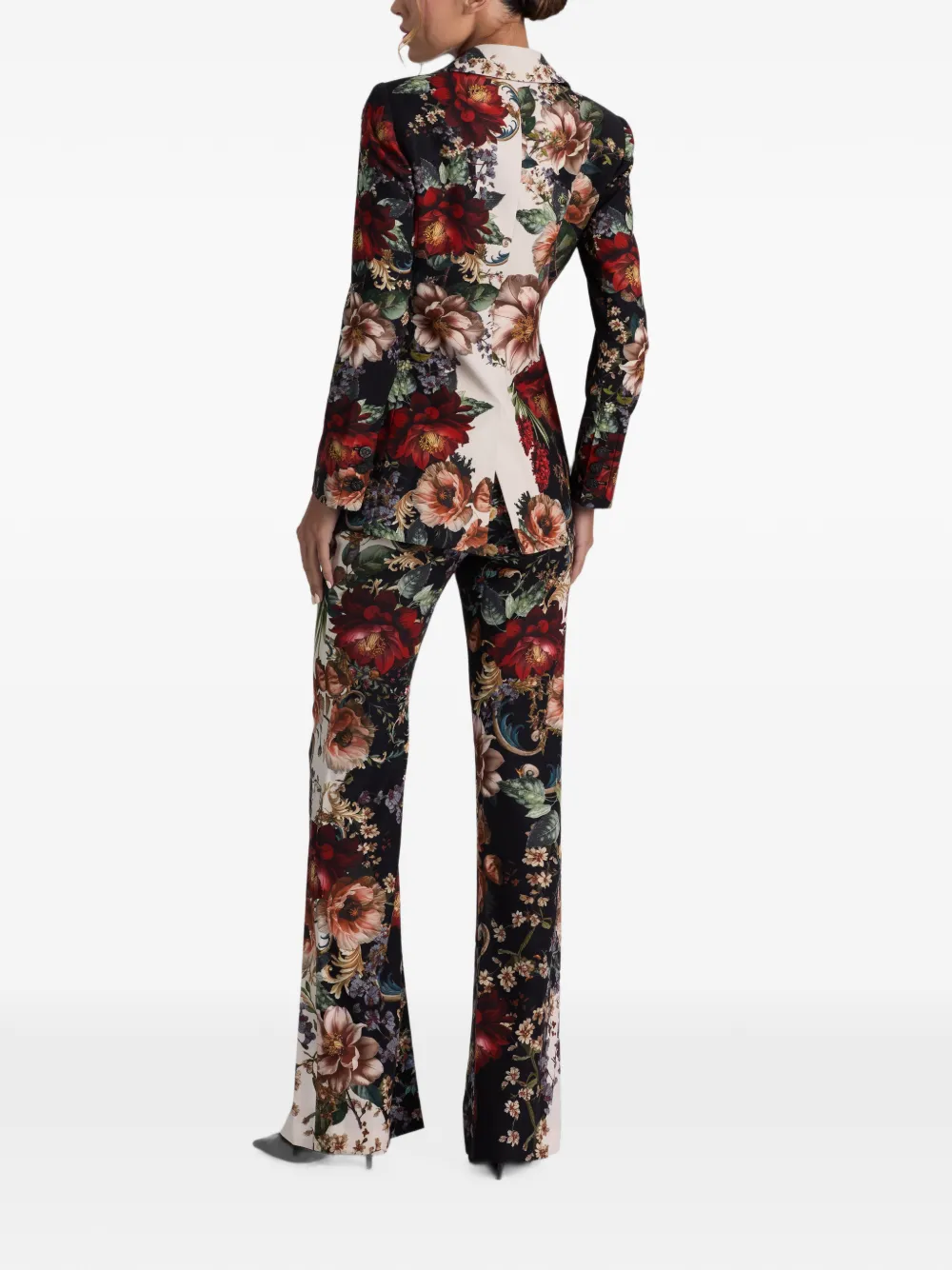 alice + olivia Breann floral-print blazer Zwart