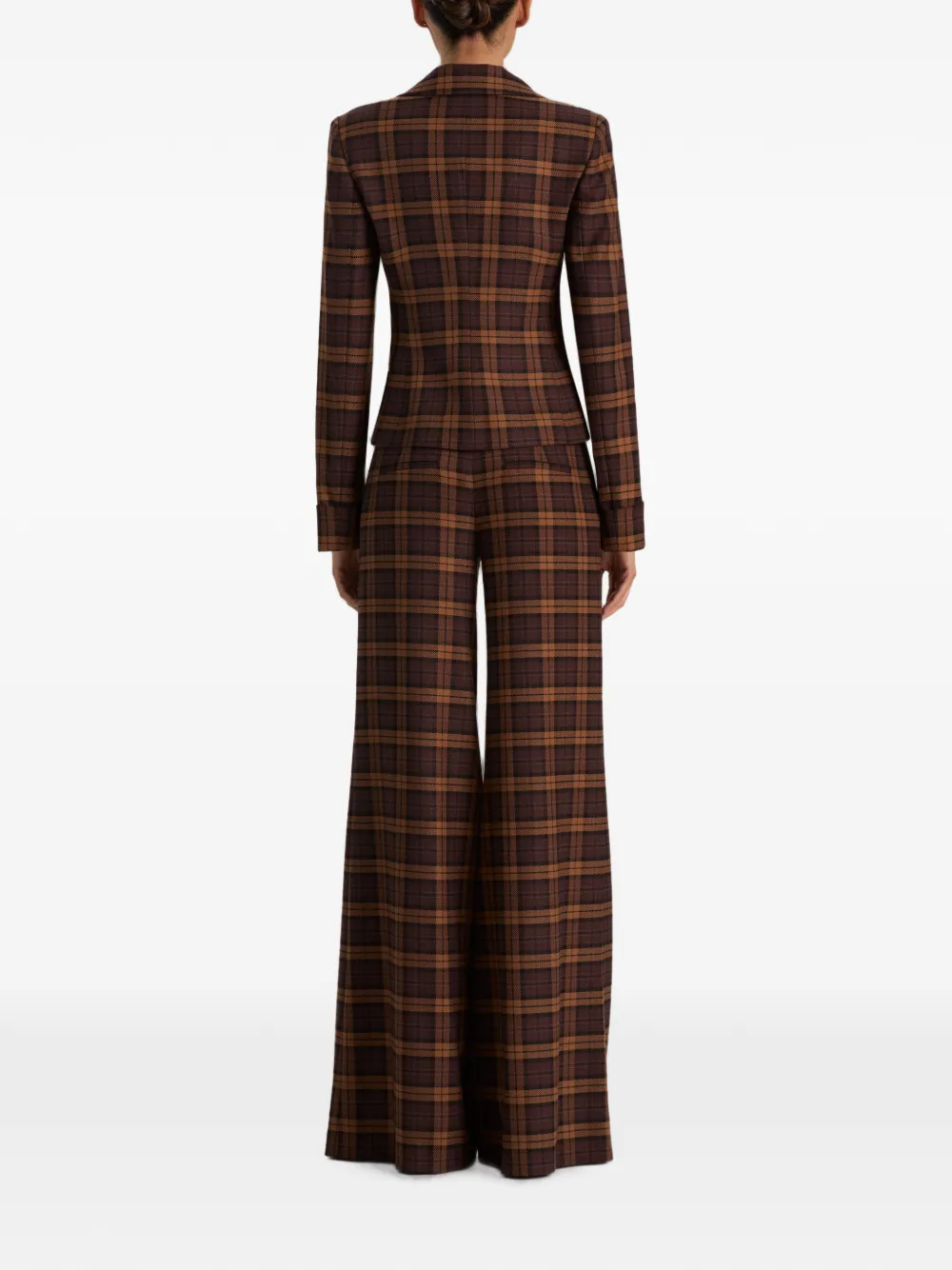 alice + olivia Macey geruite blazer Bruin