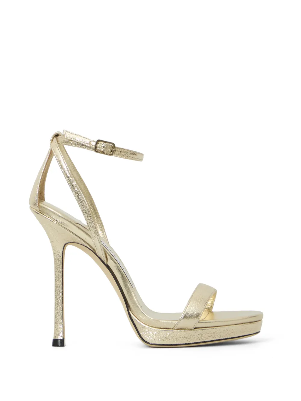 Jimmy Choo Moza Platform 120 platinum brilliance fabric sandals - Oro
