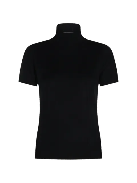 Allude roll-neck short-sleeve sweater