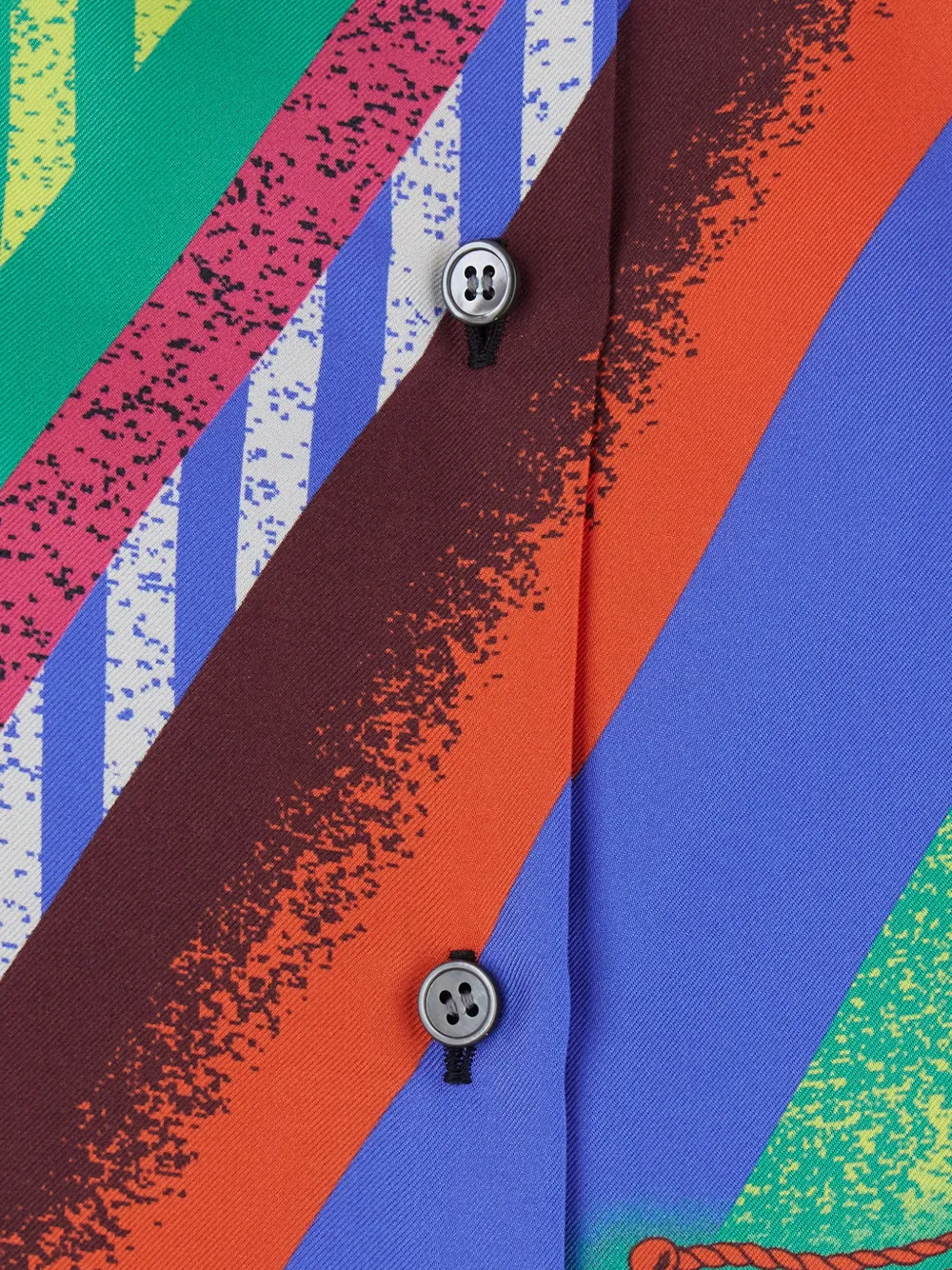 Versace printed silk twill shirt Blauw
