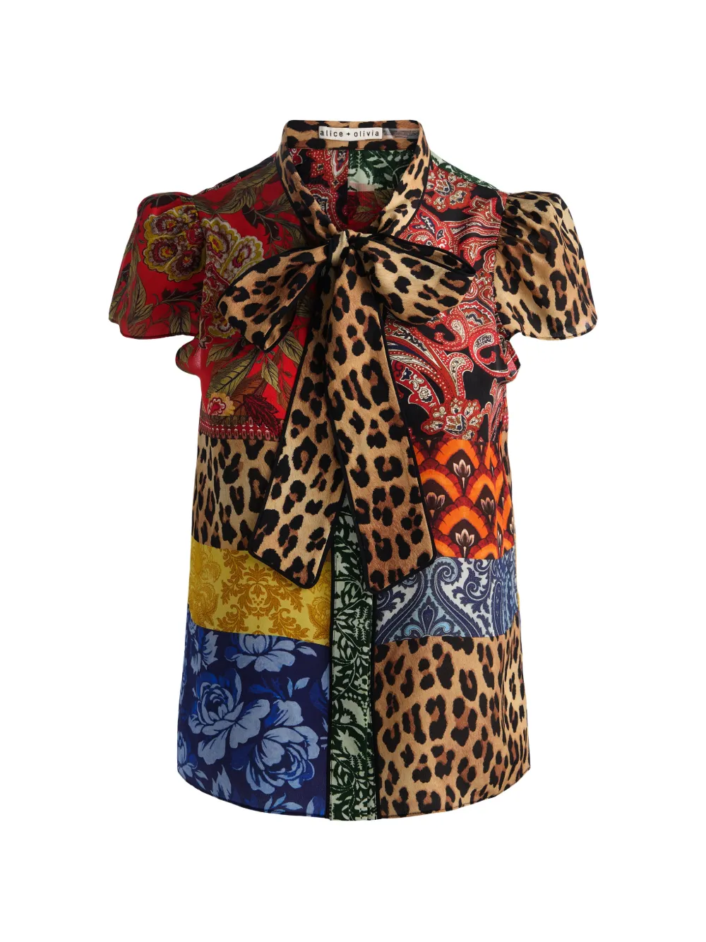 alice + olivia Blusa Jeannie con design patchwork - Marrone