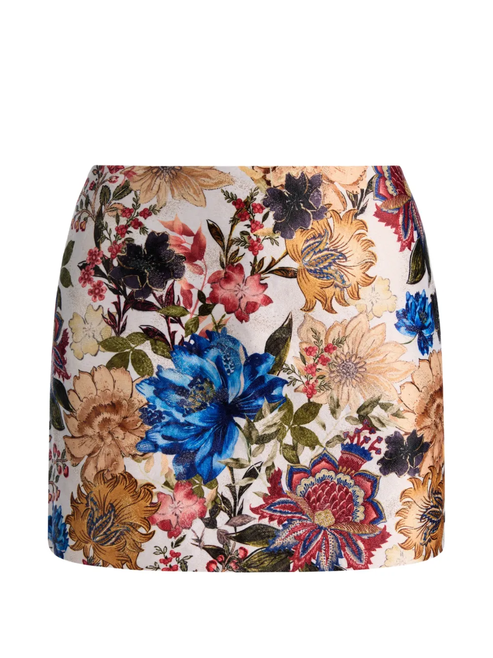 Alice And Olivia Rubi Floral-print Mini Skirt In 뉴트럴