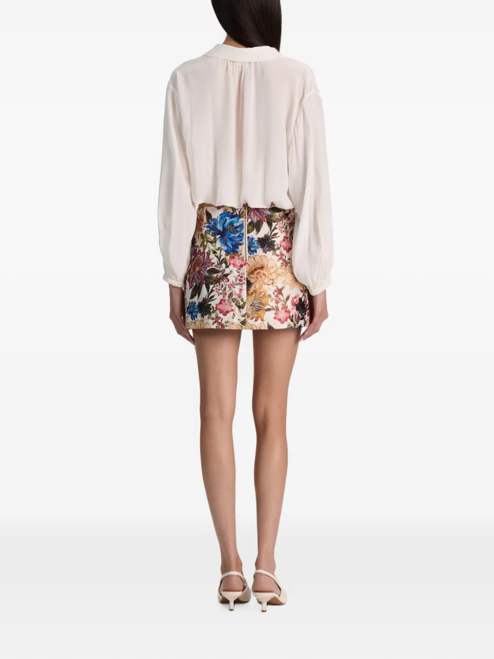 alice + olivia Rubi mini-rok met bloemenprint Beige