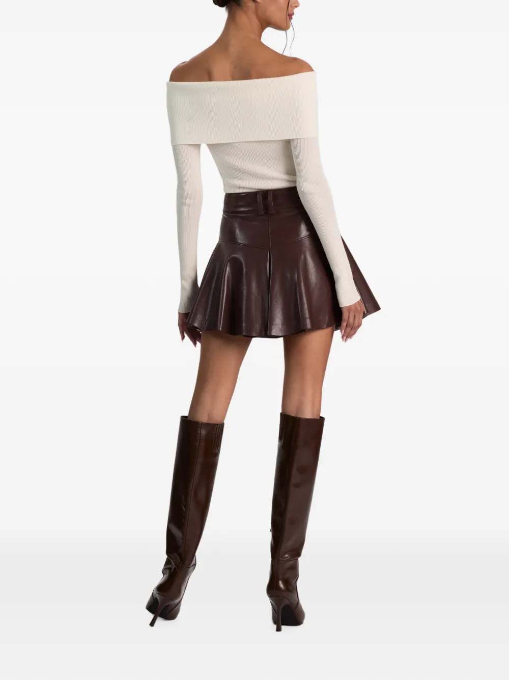 alice + olivia Trinity mini-rok met ruches Bruin