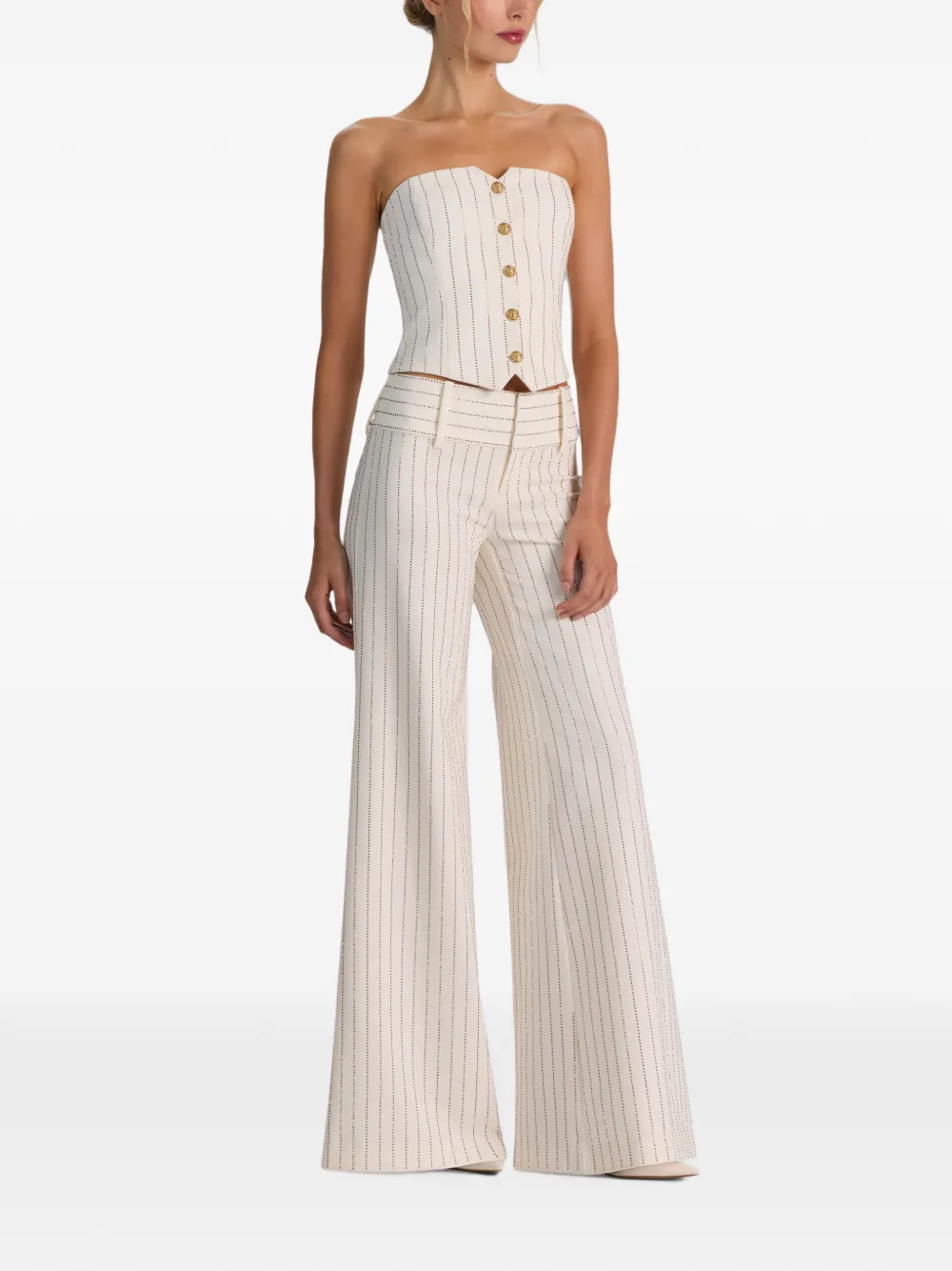alice + olivia Kelcey verfraaide strapless top Beige