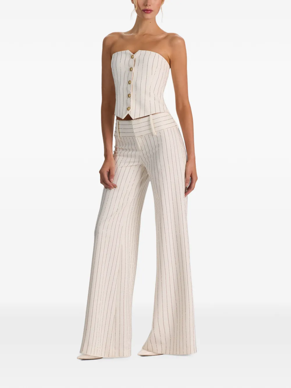 alice + olivia Kelcey verfraaide strapless top Beige