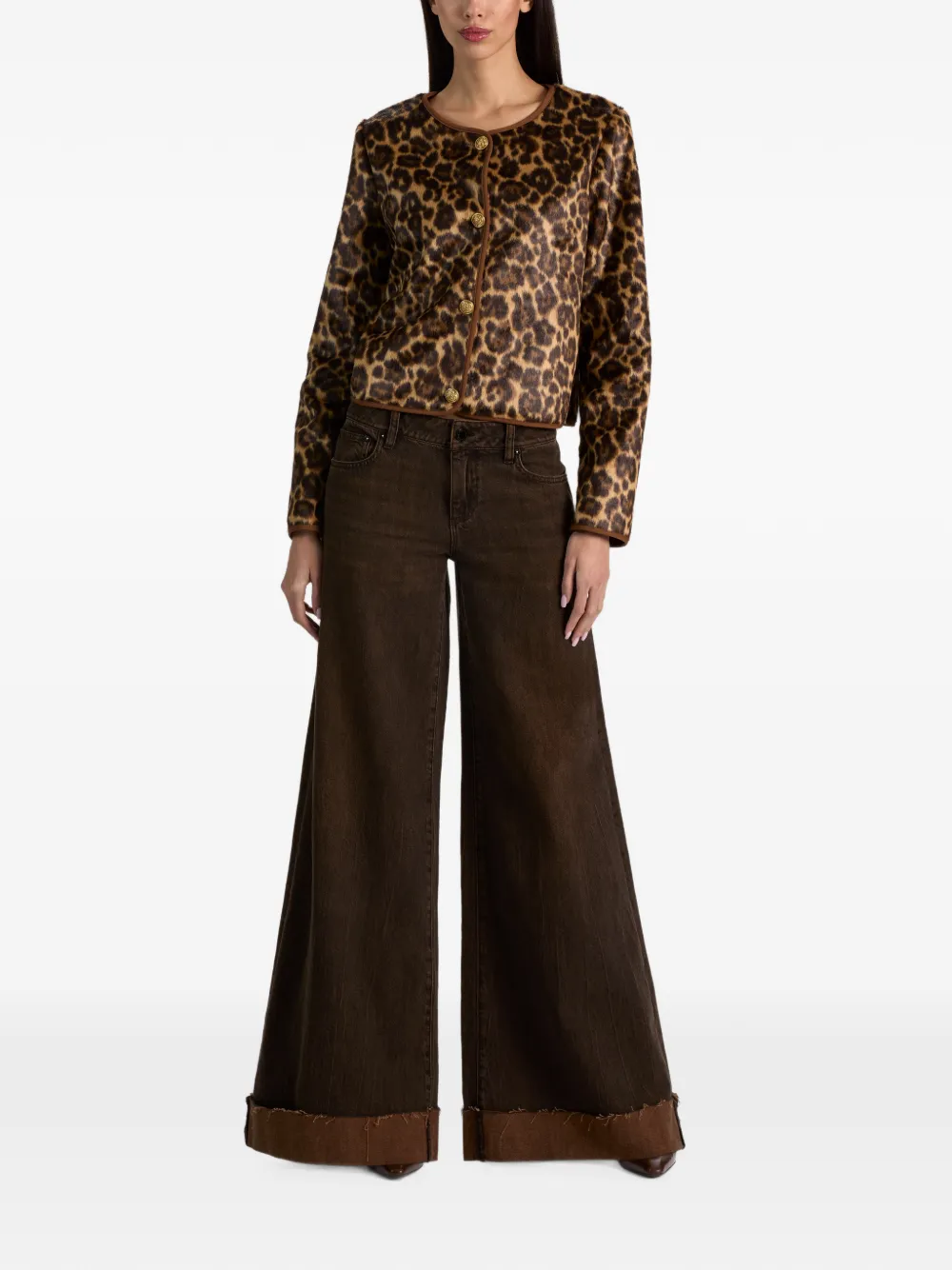 alice + olivia Alma jas van imitatiebont en luipaardprint Bruin