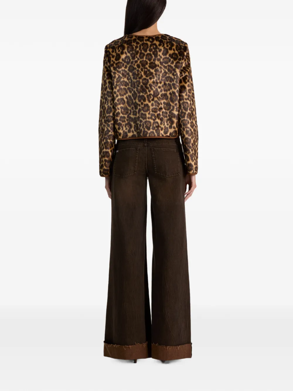 alice + olivia Alma jas van imitatiebont en luipaardprint Bruin