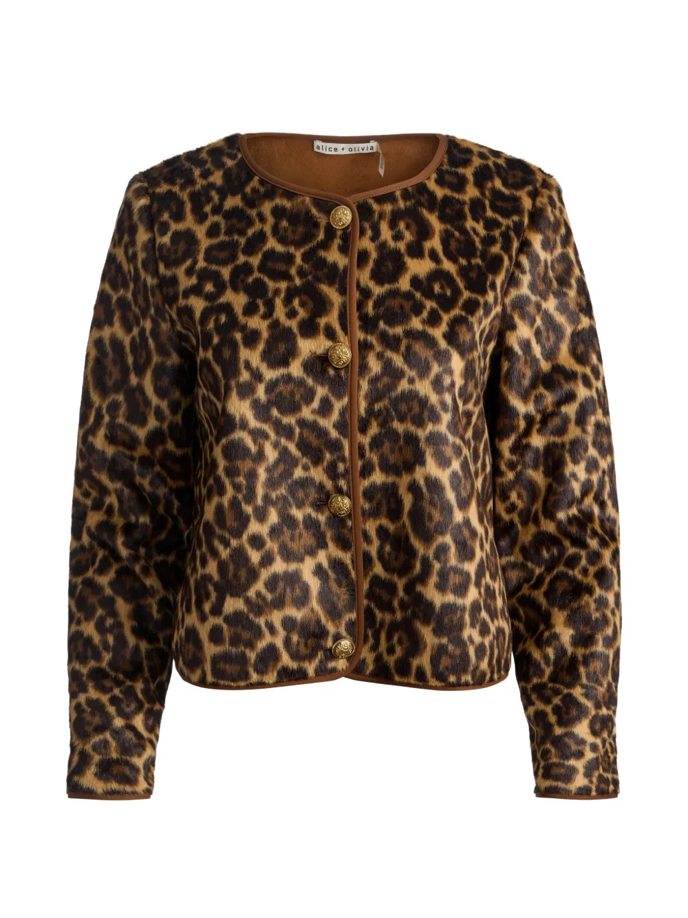 Alice + olivia Alma jas van imitatiebont en luipaardprint Bruin