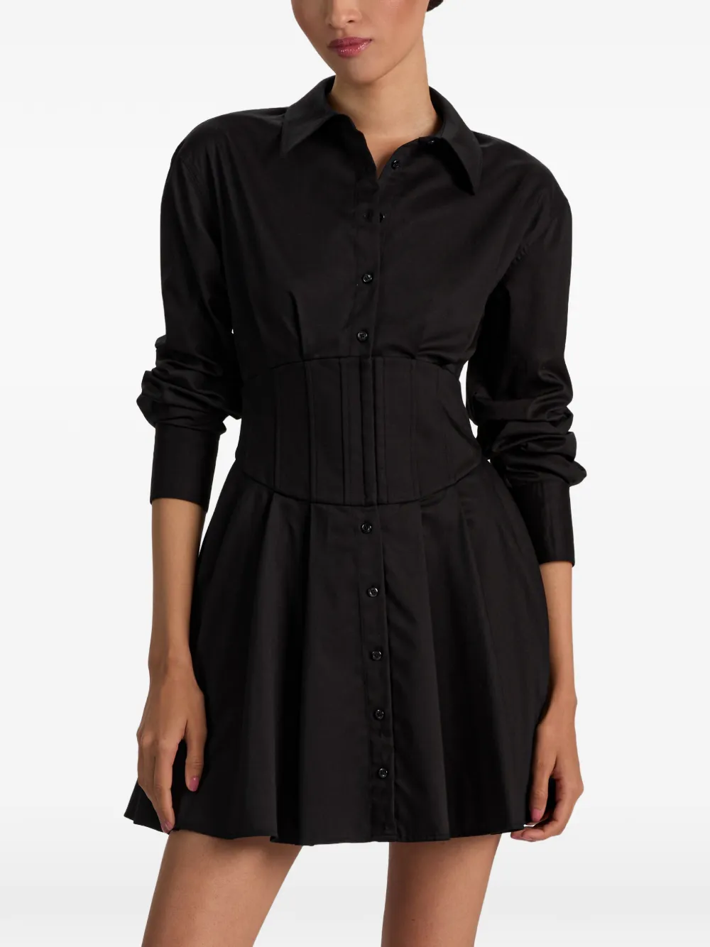 alice + olivia Button-down jurk met korset-stijl Zwart