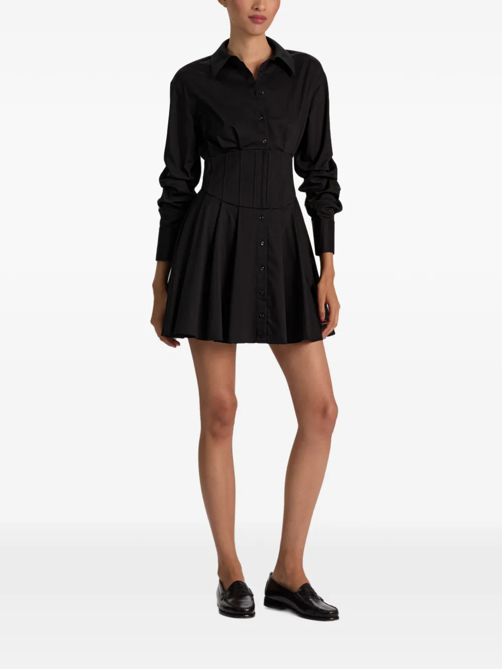 alice + olivia Button-down jurk met korset-stijl Zwart