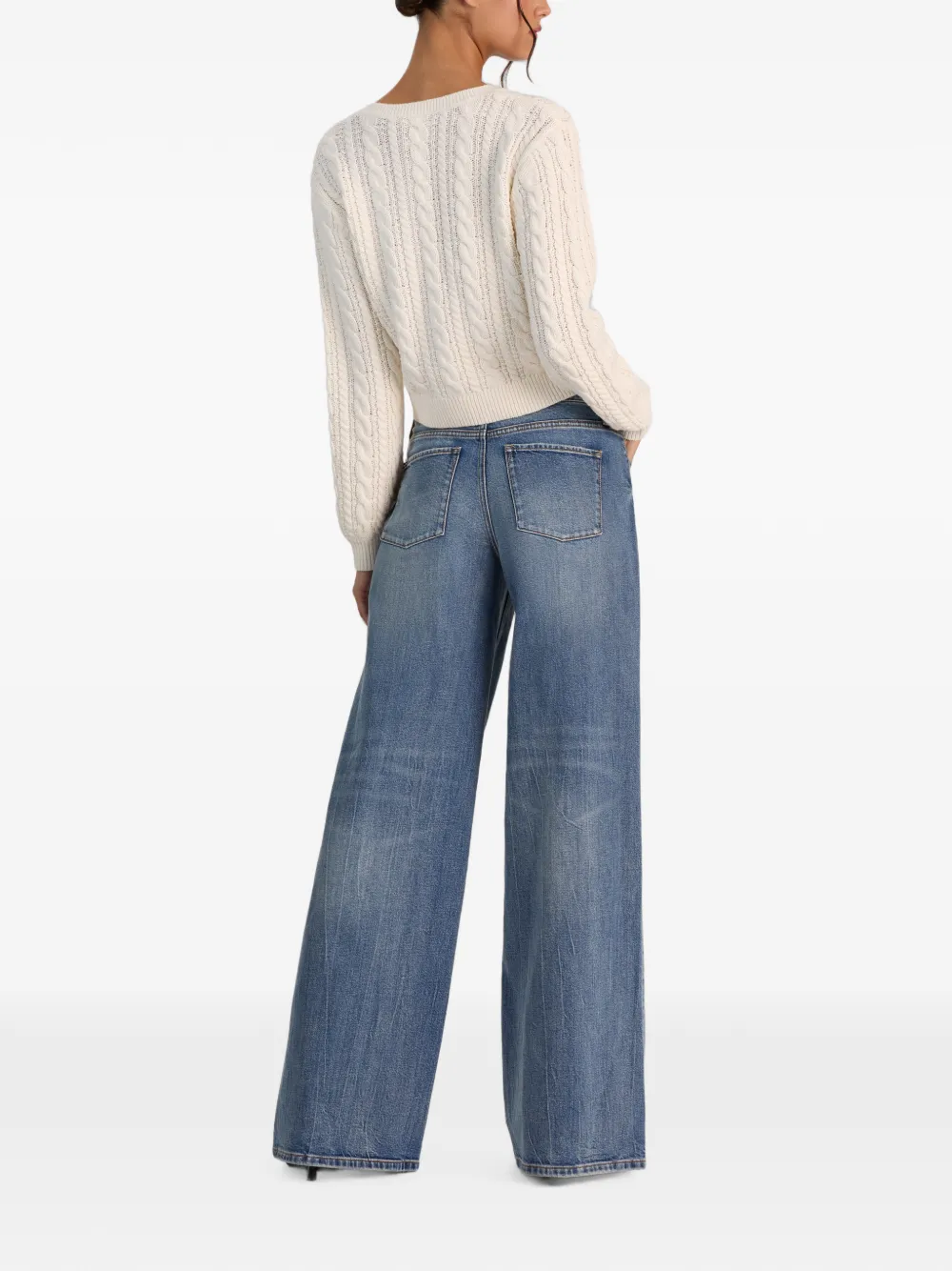 alice + olivia Doris kabelgebreid vest Wit
