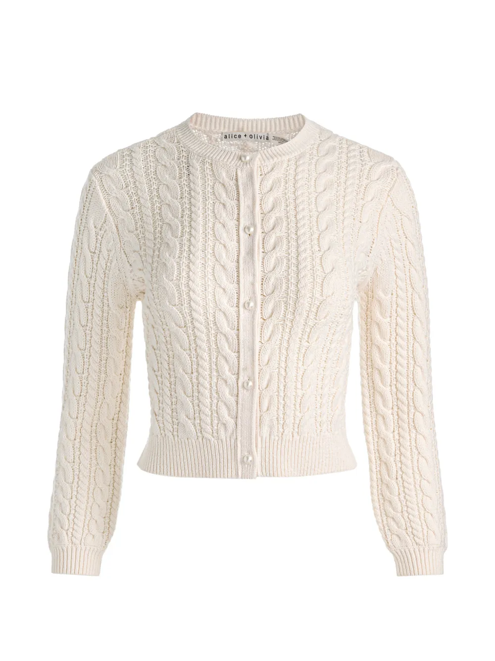 alice + olivia Doris cable-knit cardigan