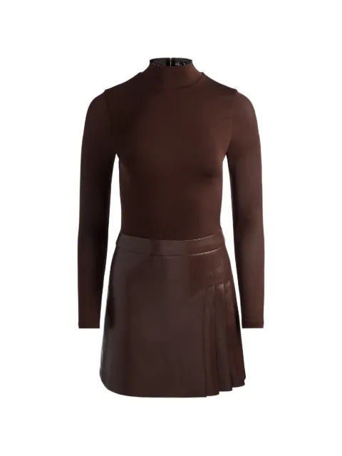 alice + olivia pleated long-sleeve dress