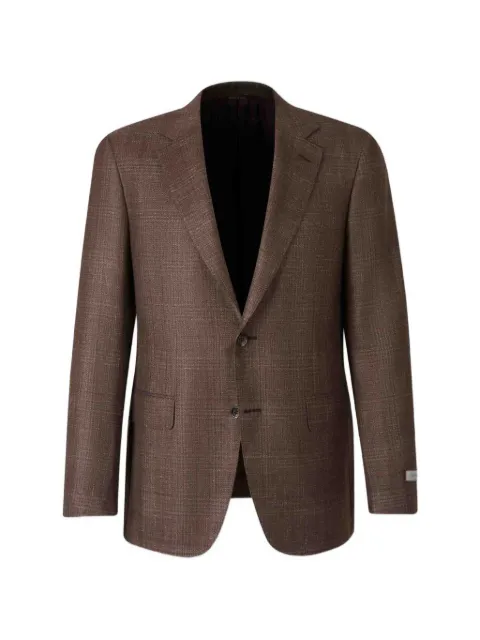 Canali veste à carreaux et revers crantés