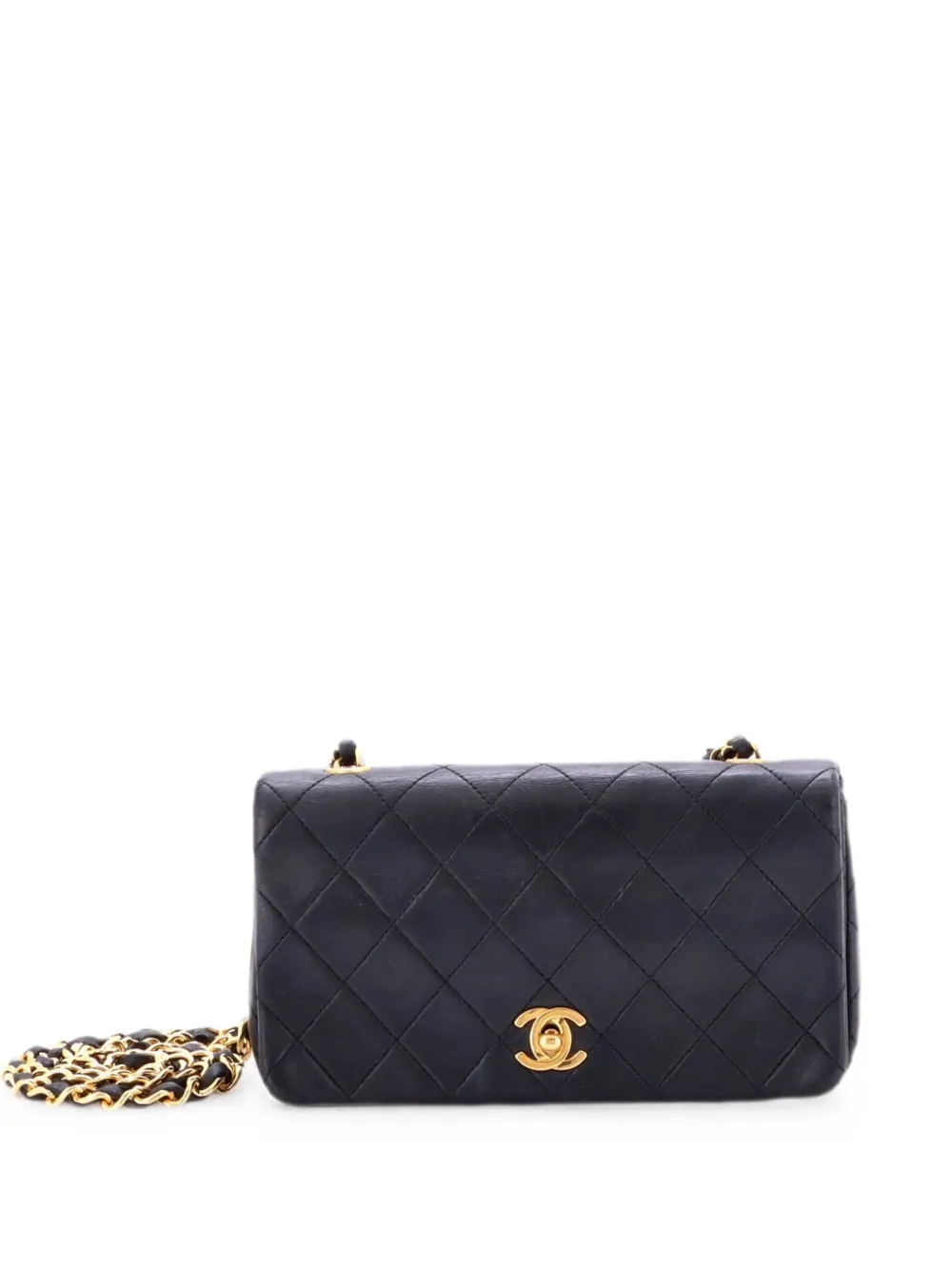 CHANEL Pre-Owned Full Flap Bag Quilted Lambskin Mini shoulder bag - Nero