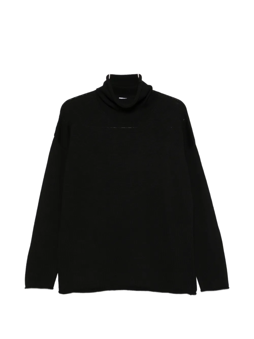 Alpha Studio Roll-neck Drop-shoulder Knit In Black