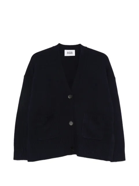 ALPHA STUDIO patch-pocket knitted cardigan