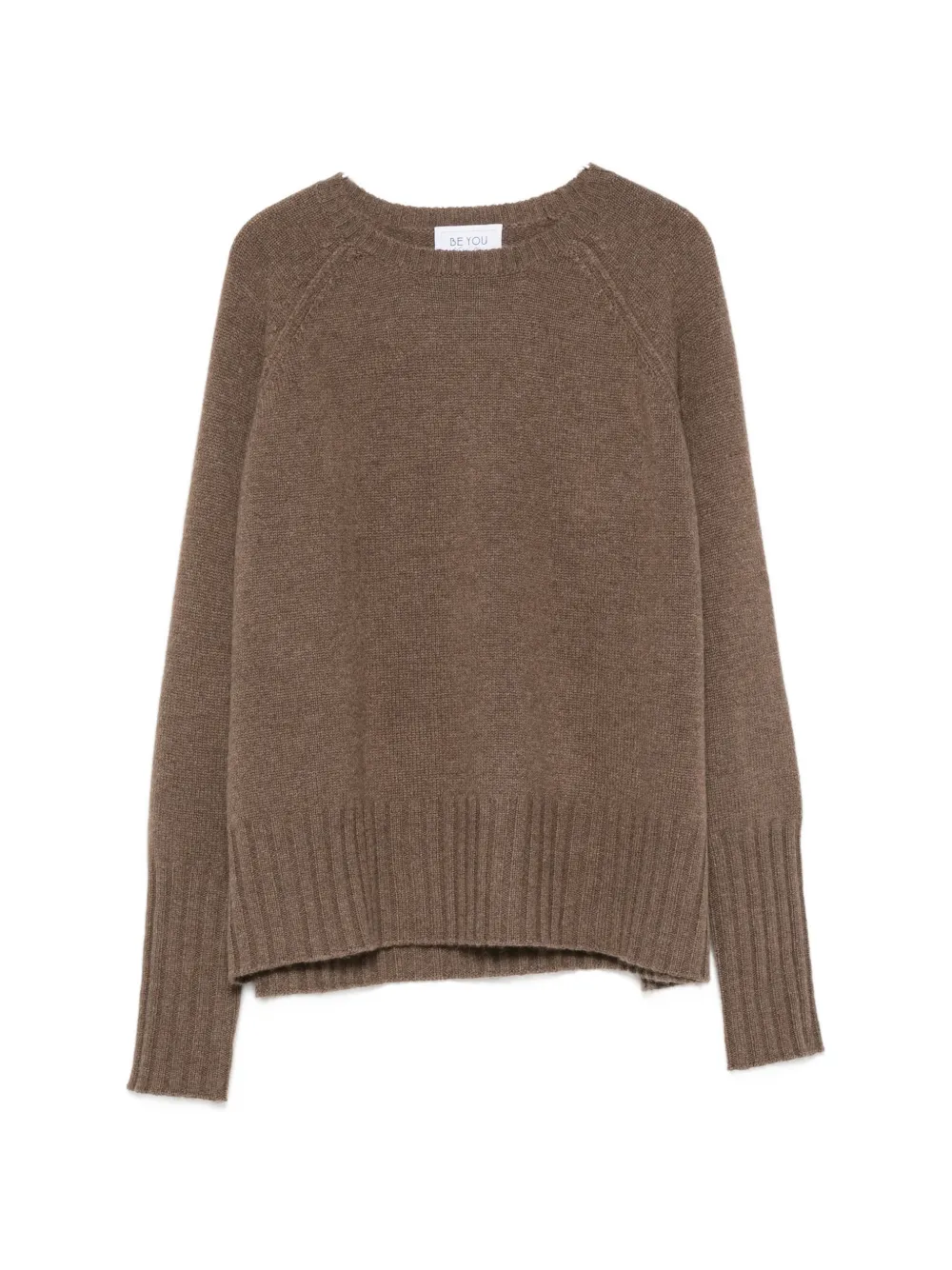 BeYou long-sleeve ribbed-trim sweater - Braun