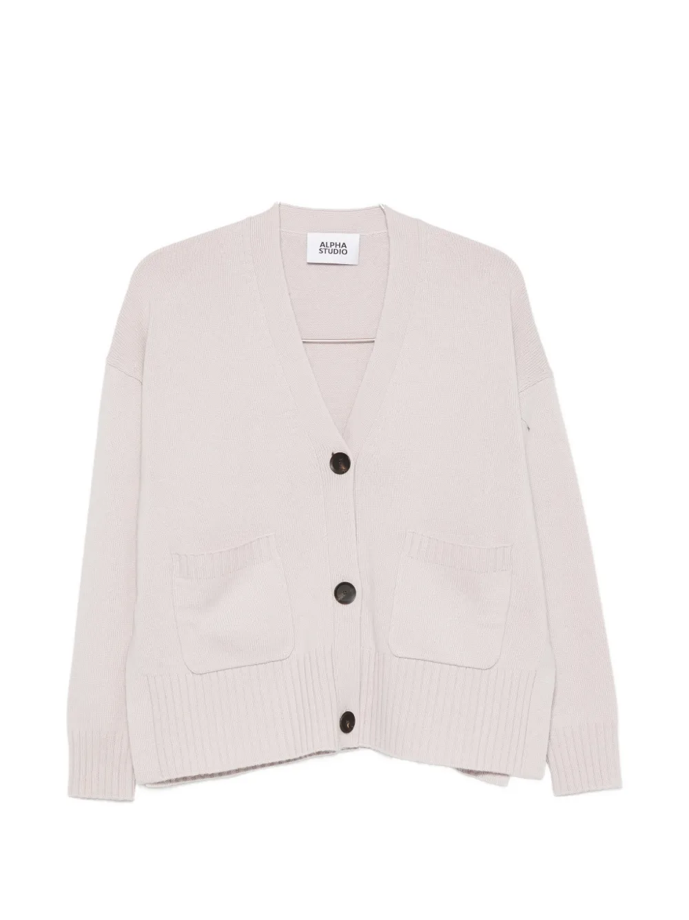 Alpha Studio Patch-pocket V-neck Cardigan In Pink
