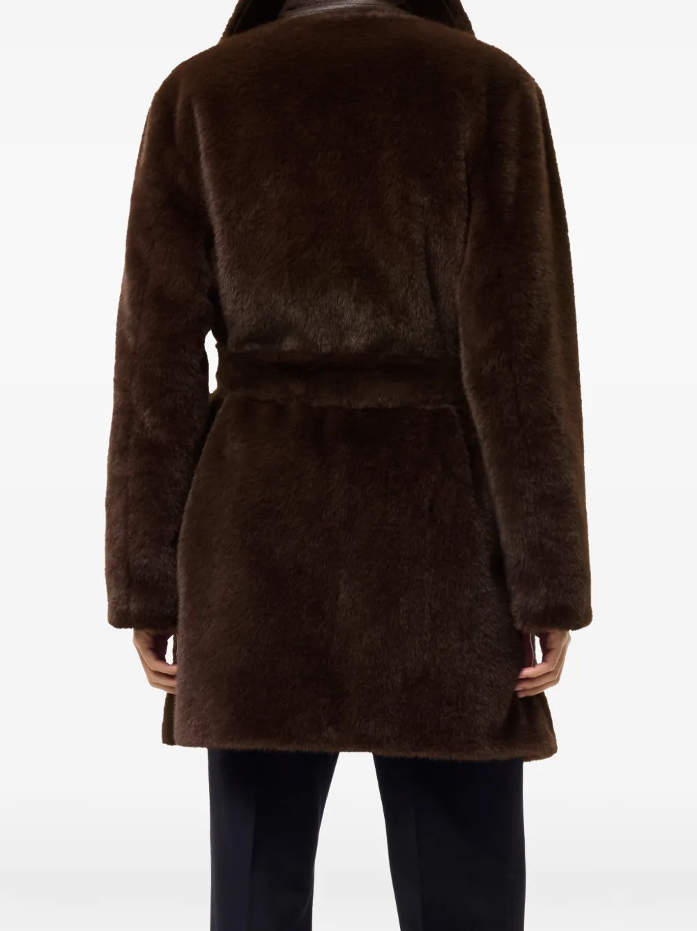 Burberry Lichtgewicht jas van imitatiebont met ceintuur Bruin